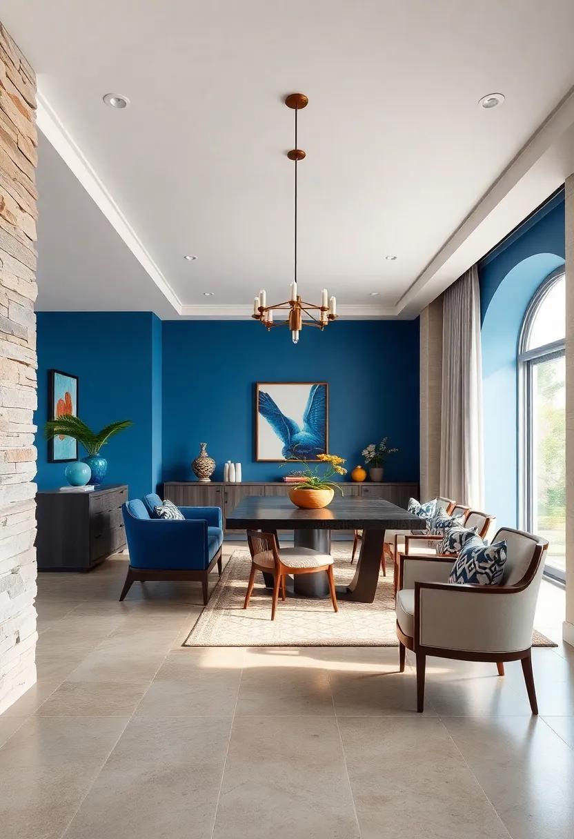 Cultural Infusions: Blending⁢ Global Influences into a Blue ⁢Dining space