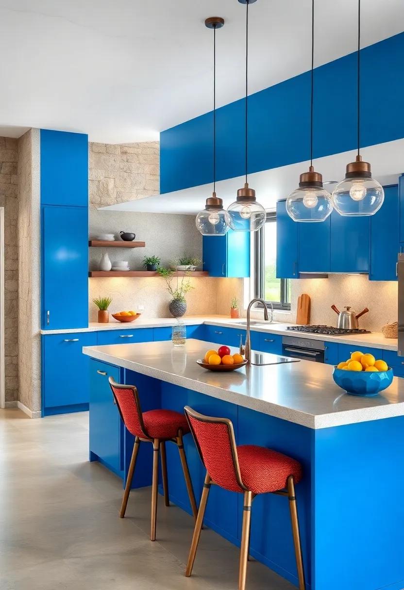Bold Accent: Use a ⁣bright cerulean blue island as the standout feature in an or else neutral kitchen, ‍creating ​a bold statement piece that draws the⁣ eye
