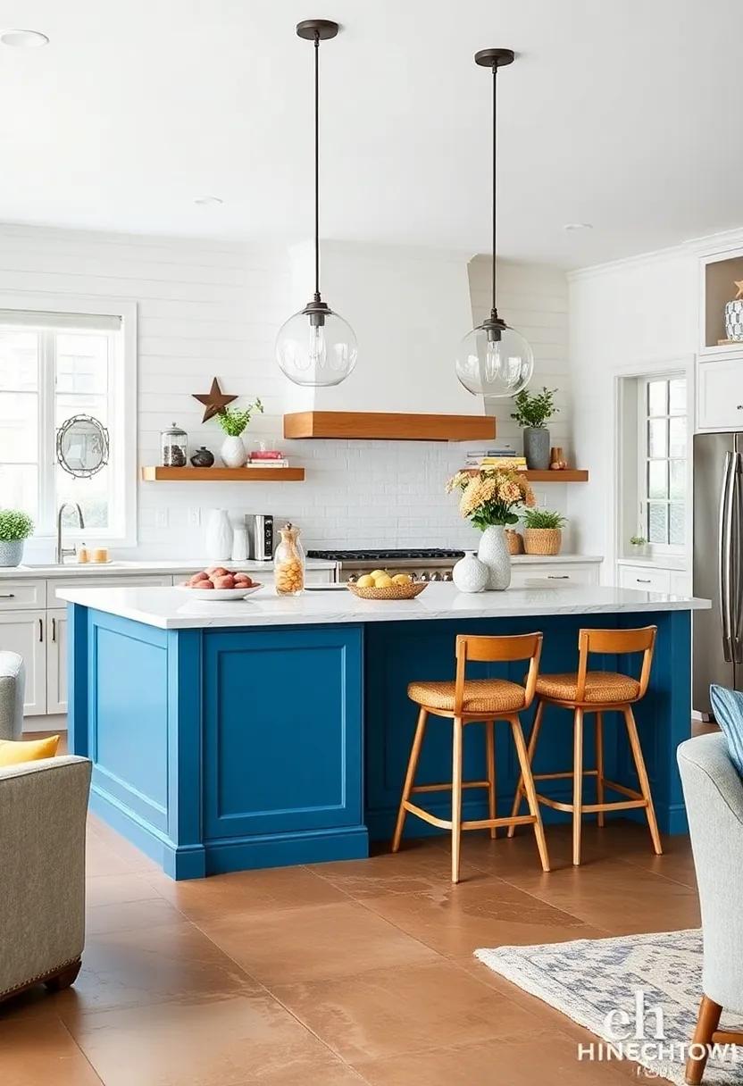 Coastal Charm: Embrace the serene vibes of the seaside⁢ with a soft​ blue island paired with​ white shiplap accents, creating a fresh and airy‌ kitchen atmosphere
