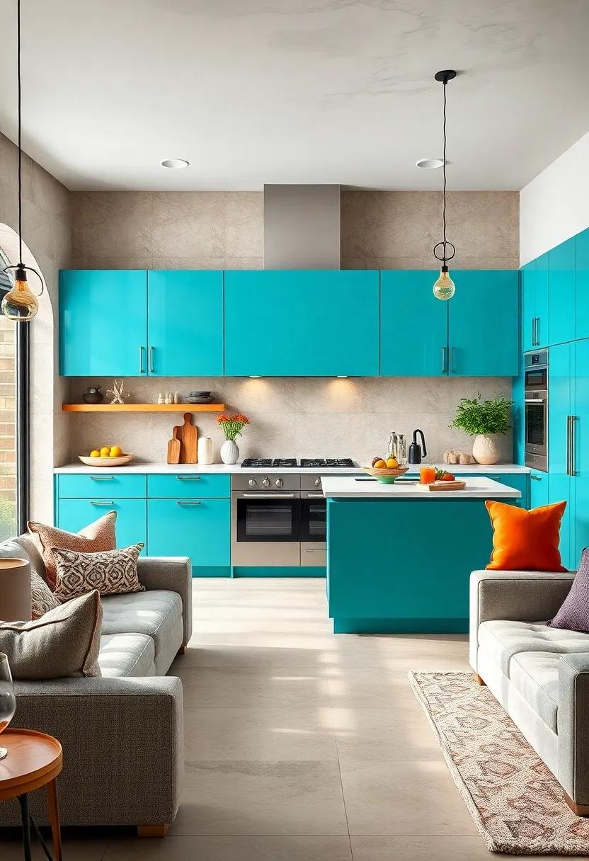 Turquoise Delight: Infuse your kitchen with​ a vibrant turquoise island, perfect for spirited ​homes⁣ that want to ⁢add a pop of⁢ color and personality
