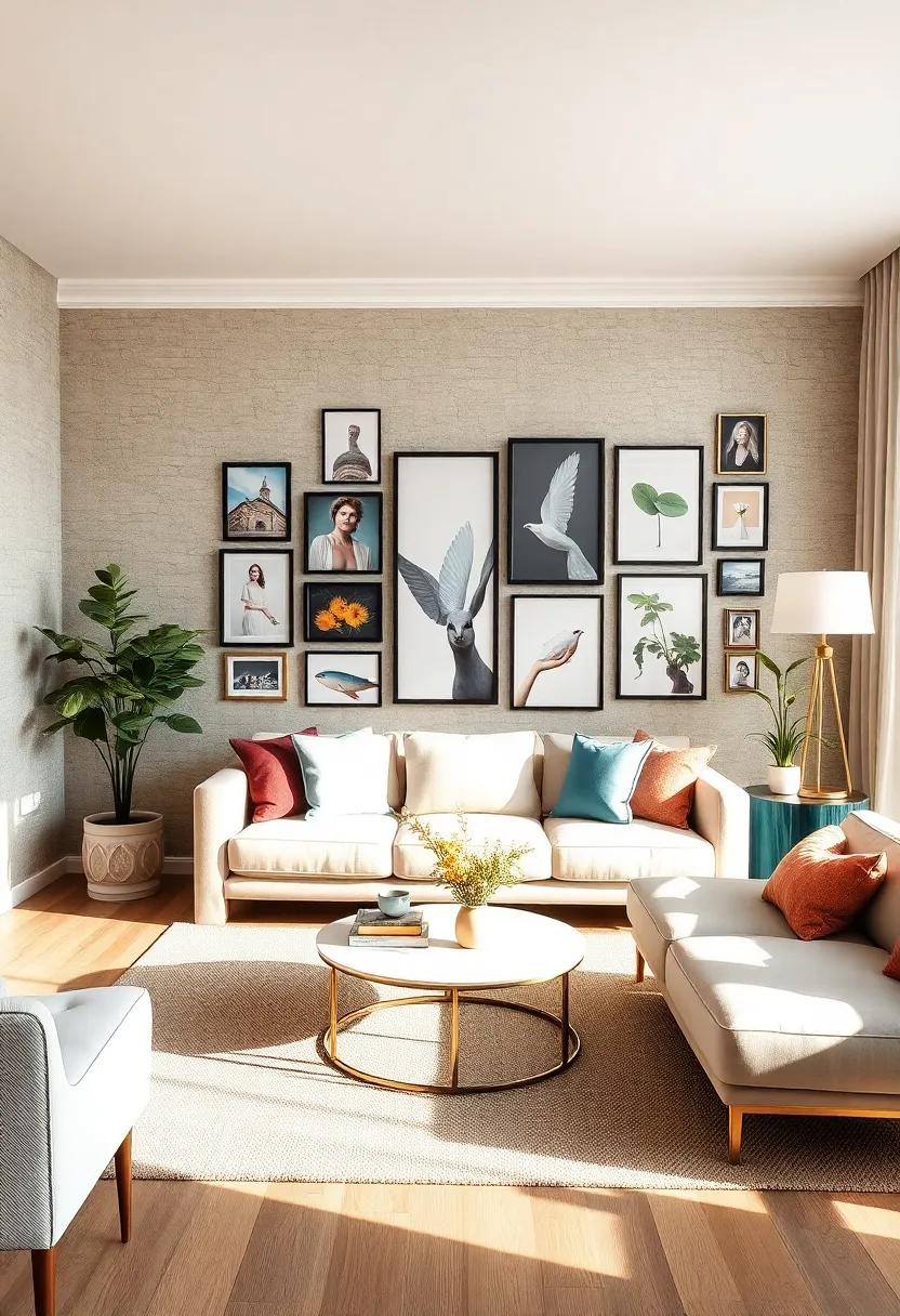 Create a Gallery Wall: Curate a collection of ‌photographs, art,⁢ and personal mementos‍ for an eclectic and customized display
