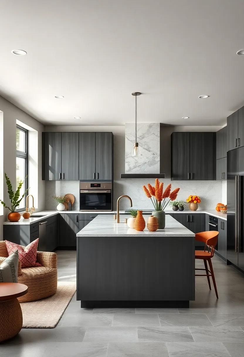 Integrate a Kitchen ⁣Island with a ‍Contrasting Hue for⁣ Visual Interest