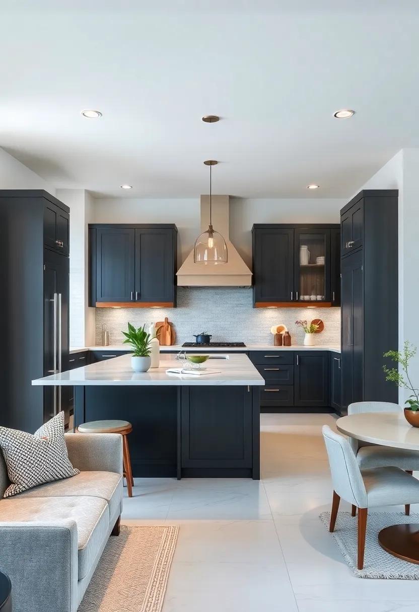 Use Dark Gray Cabinets ‌in an all-White Kitchen‌ for a Chic Statement