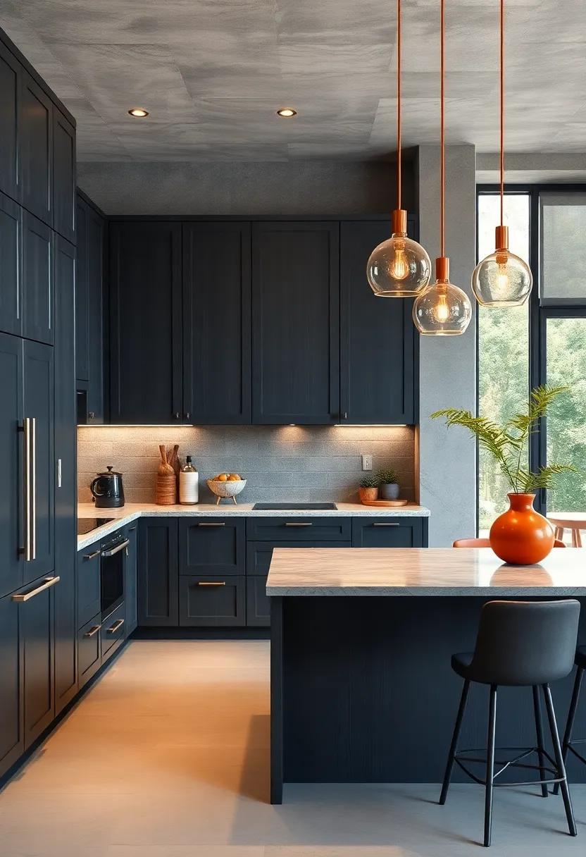 Use Pendant ‍Lighting in Bright Colors ⁣to Contrast ‍the ⁤Cabinets