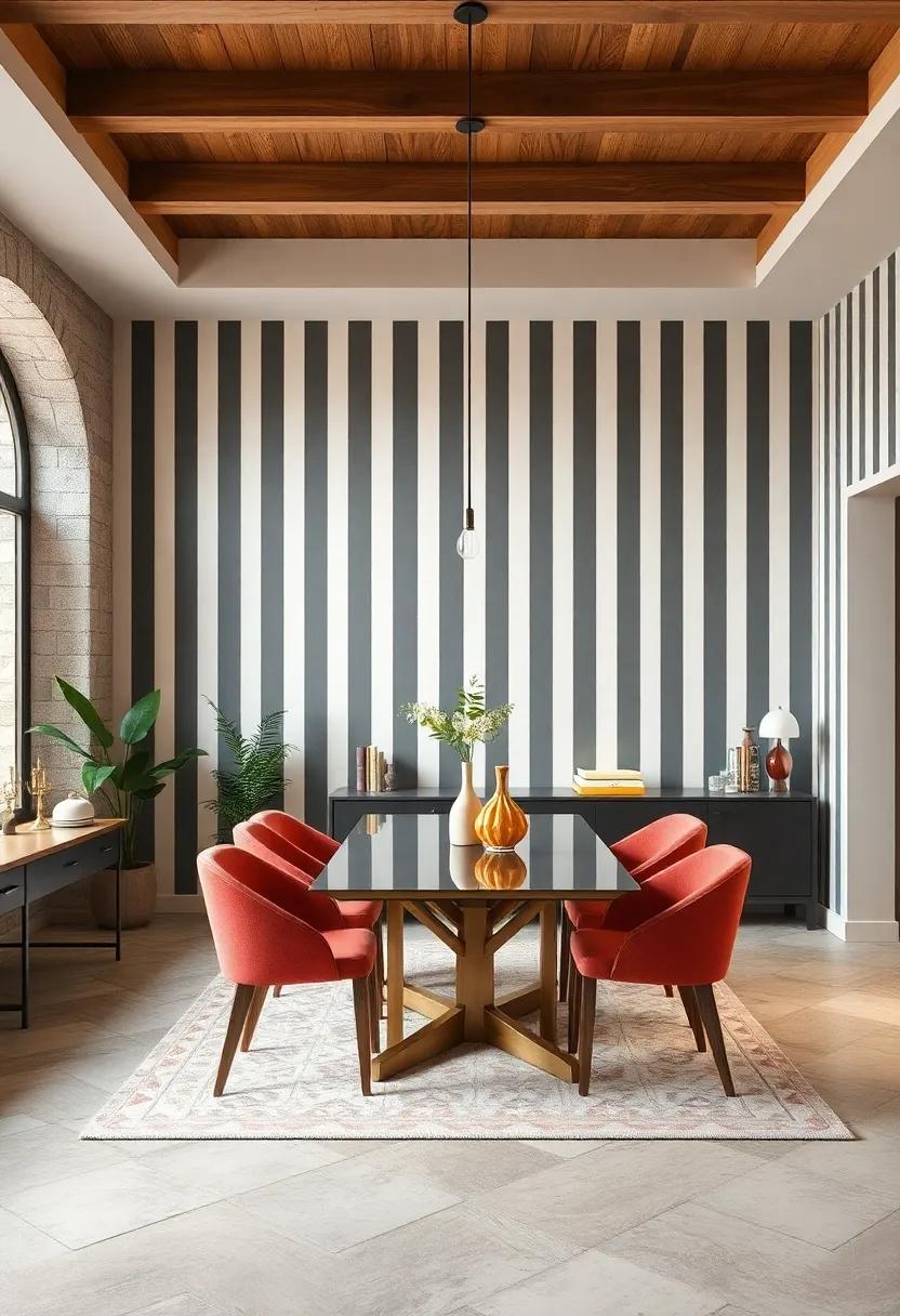 Bold stripes: Opt for bold‌ stripes to elongate the space visually, playing with colors to reflect your personal style