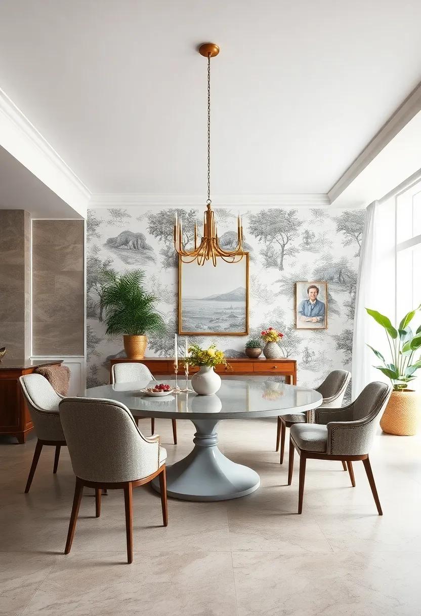 Classic Toile: Consider ‌traditional toile wallpaper for a charming twist, showcasing pastoral scenes that invite storytelling