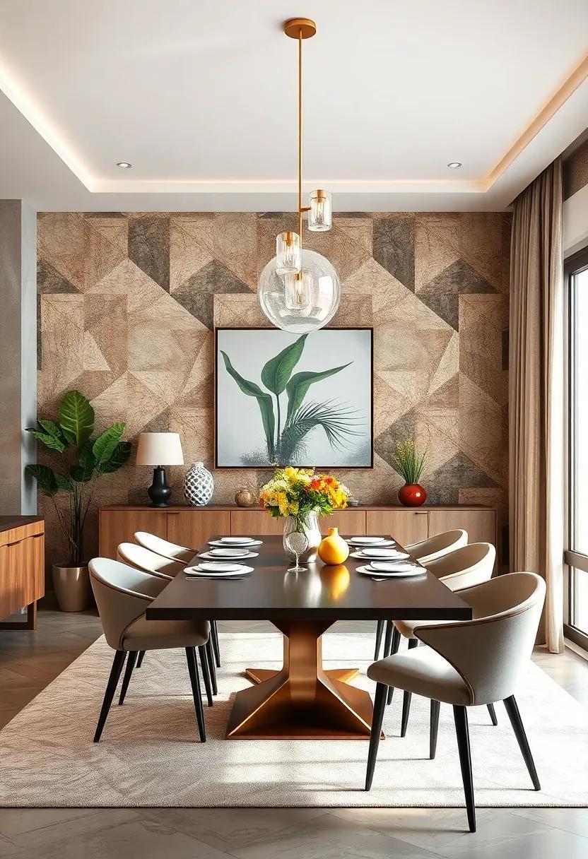 Geometric Prints: Add a modern⁣ twist with geometric wallpaper that brings a sense of structure and sophistication to your dining space
