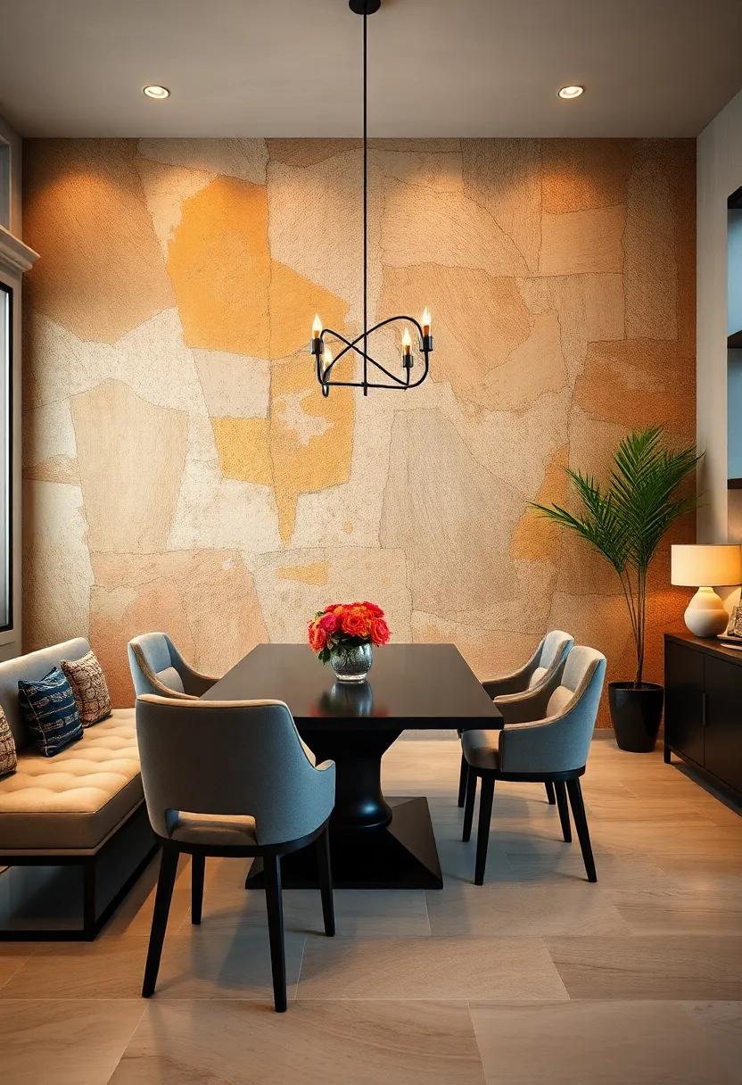 Mural Wall ‍Art: Consider a mural wallpaper that ⁣acts as a piece of art, making a statement ‍while ⁢enhancing your dining room's character