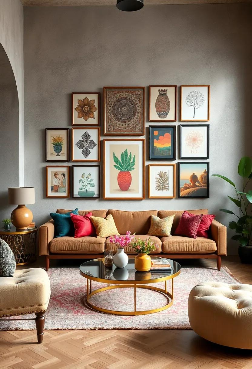 Create a gallery wall featuring a mix of Moroccan‍ art, exotic prints, and personal ​photographs, celebrating diversity​ and cultural richness