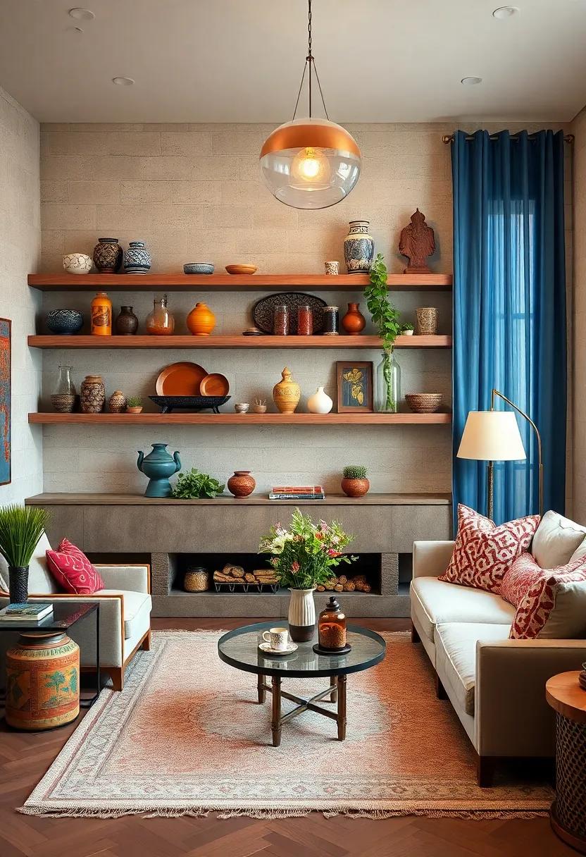 Experiment⁢ with open shelving⁢ to display Moroccan ceramics, vibrant spices in​ decorative jars, and unique found⁣ objects that tell a ⁣story of travel and adventure