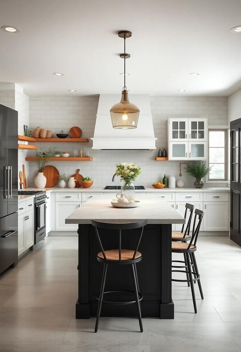 Embrace the Beauty of Neutral Tones: Soft whites, greys, and beiges create a calming backdrop that enhances the warm ambiance of a farmhouse kitchen