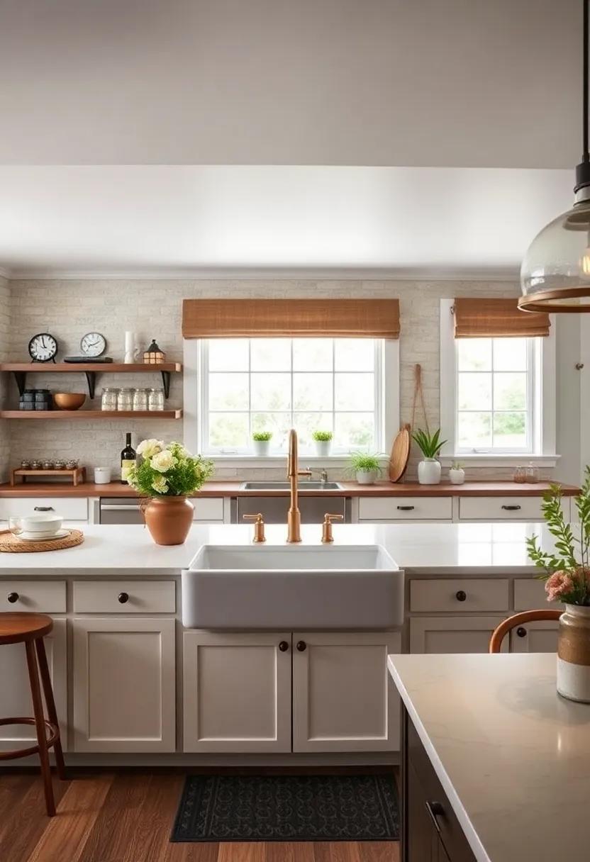 Install a Farmhouse Sink: ⁤A deep,wide sink not⁤ only adds character but also serves as a functional centerpiece for your kitchen activities