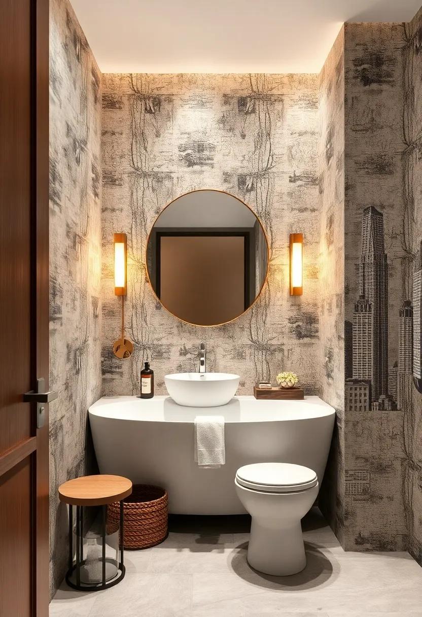 Cityscape Chic: Feature city skyline designs or urban motifs for a cosmopolitan touch that ​adds excitement to your guest bathroom
