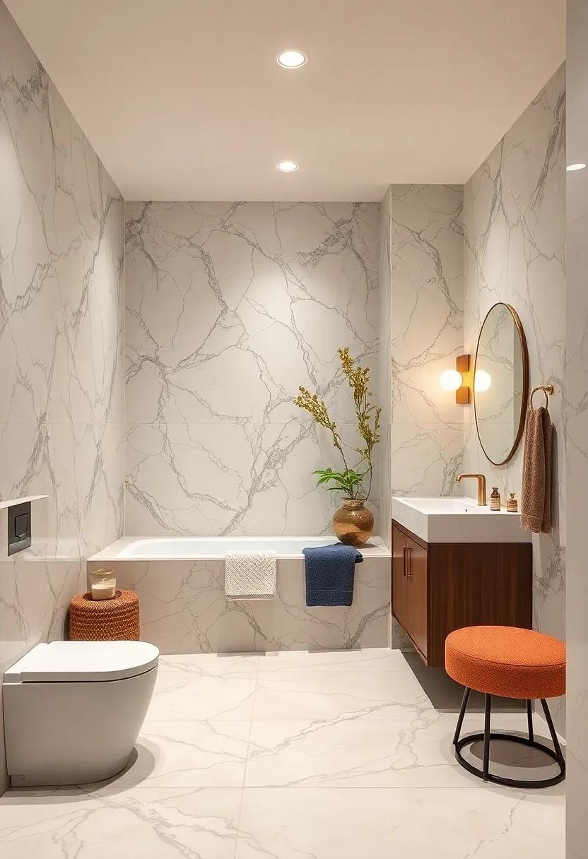 Luxe Marble: ​Achieve a high-end look with marble-patterned wallpaper that mimics⁣ the elegance‍ of natural ⁣stone without‍ the cost