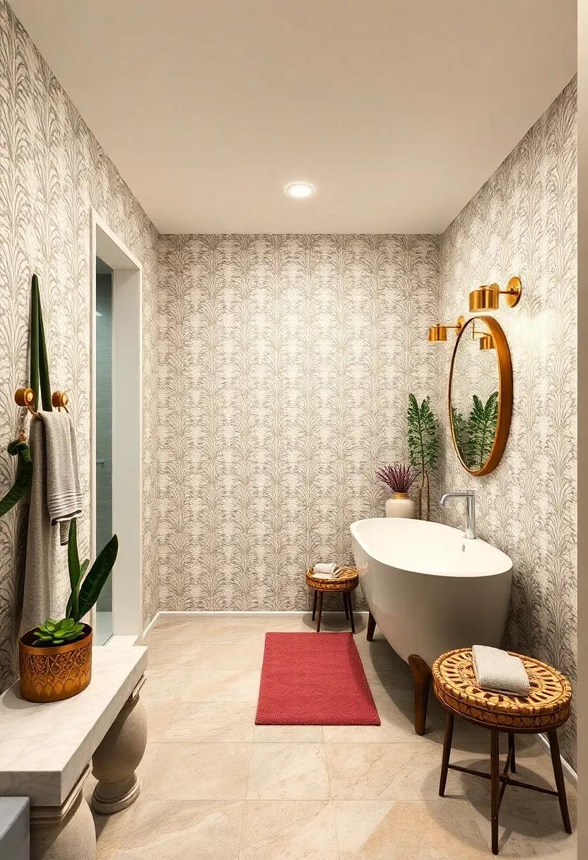 Metallic‍ Accents: Choose wallpaper with metallic⁤ detailing to infuse a sense of glam and elevate the lighting in the space