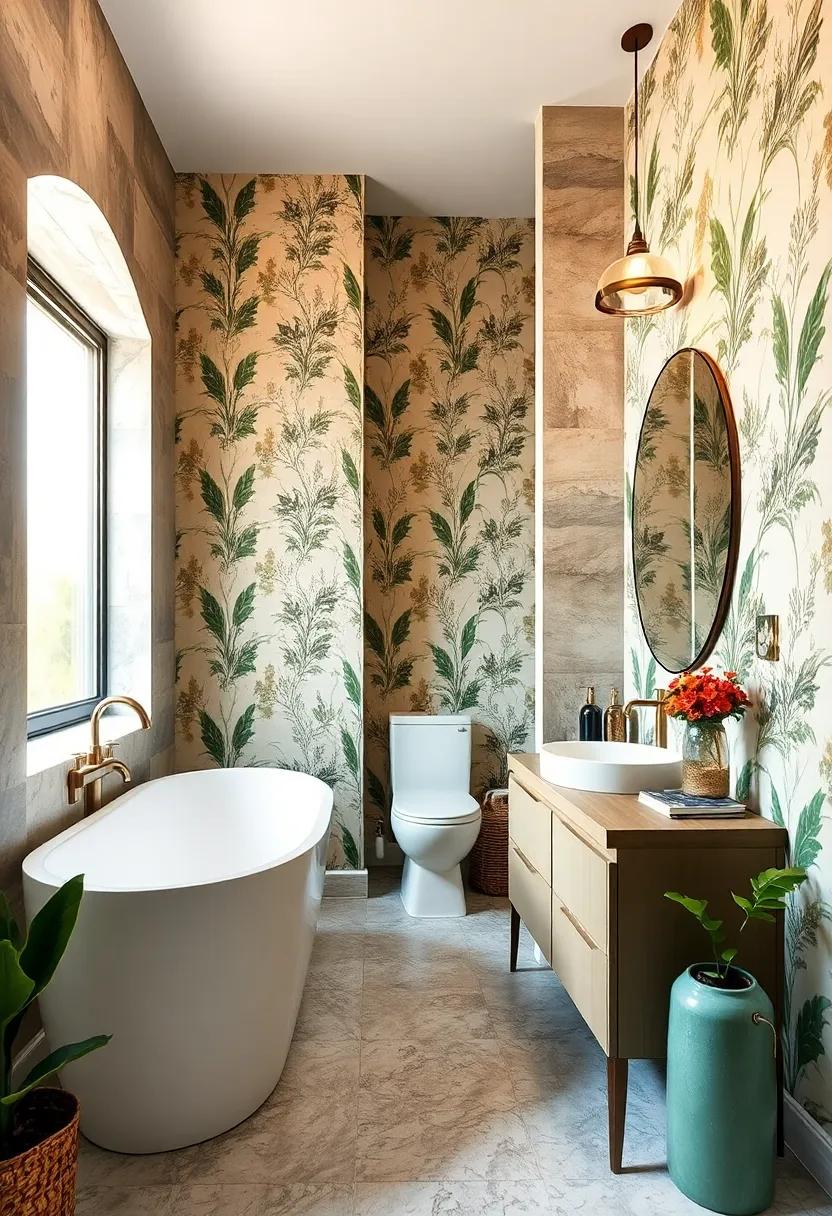 Natural​ Elements: Use wallpaper that showcases botanical​ prints to bring‍ the beauty​ of nature indoors, perfect for a fresh vibe