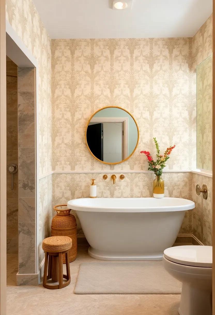Vintage Vibe: Use ‍retro-inspired⁣ wallpaper with intricate designs to⁤ give ‍your guest bathroom a charming old-world feel