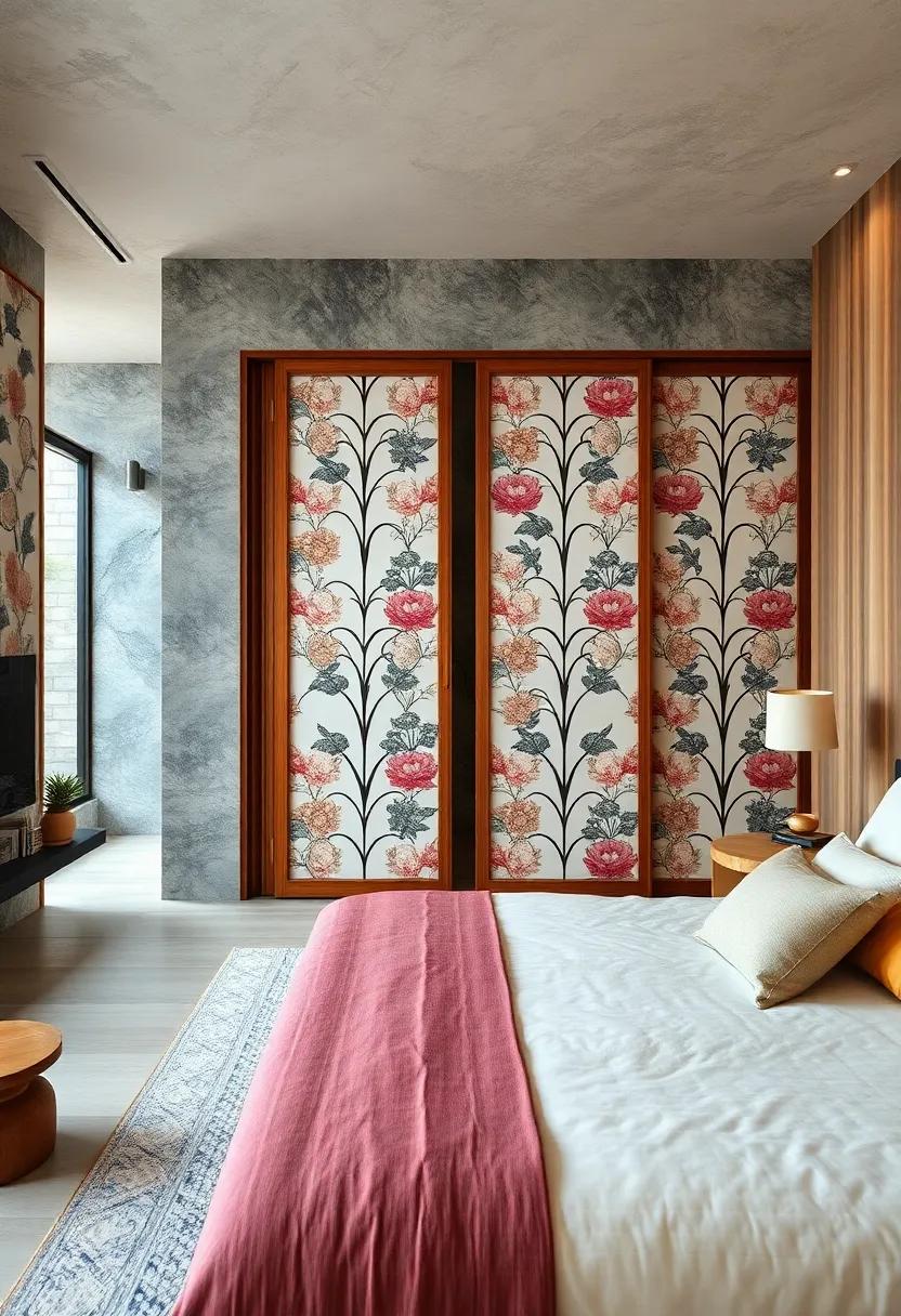Bold Patterns: Experiment with geometric or floral​ patterns on sliding doors to inject a lively‍ touch into your or else serene‌ bedroom design