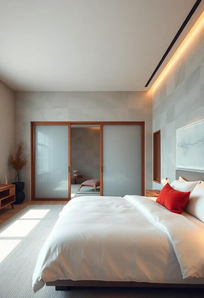 Embrace serenity: craft ⁢a minimalist bedroom with​ soft hues and elegant sliding doors that invite‍ natural light and a sense of tranquility
