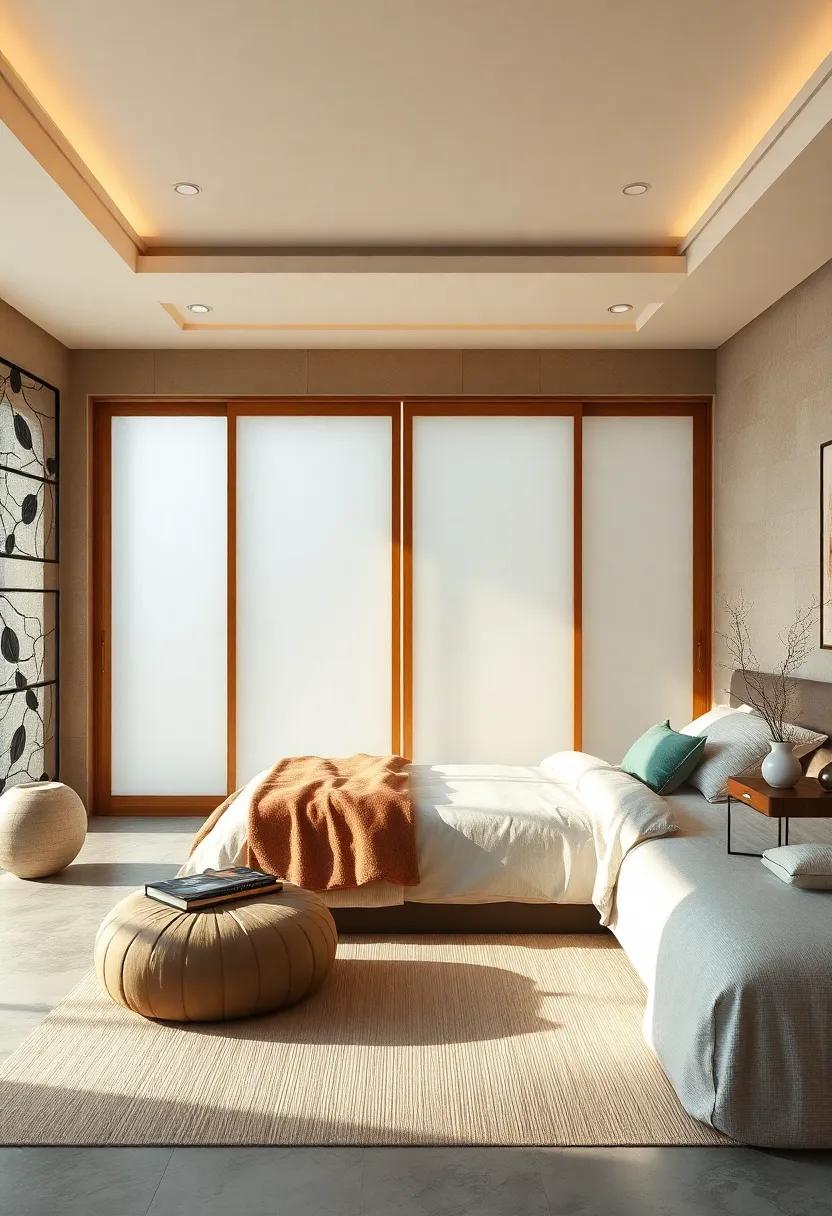 Zen Retreat: Transform your bedroom into a peaceful oasis by using sliding‍ doors‍ adorned with frosted glass, ‍providing privacy while maintaining an airy⁤ atmosphere