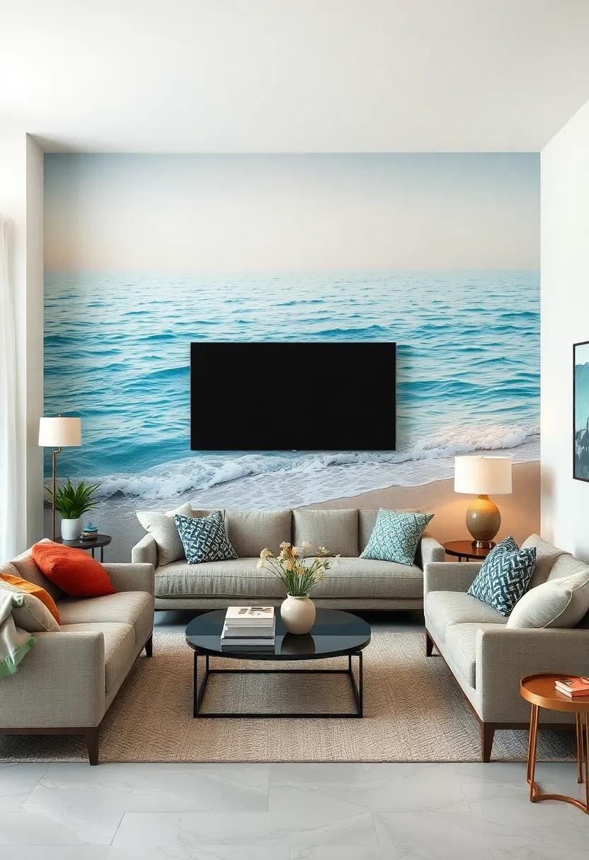Calm Seascape Bliss: Bring the⁢ soothing sounds of the ocean into your ​home with a wallpaper that features gentle waves lapping against the⁣ shore,​ inviting relaxation