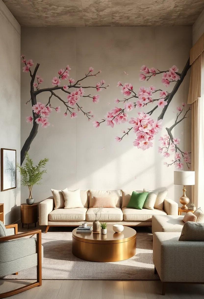 Cherry Blossom⁣ Bliss: Celebrate the fleeting beauty of spring with delicate cherry blossoms cascading​ across your walls, infusing your home with ‌elegance ​and peace