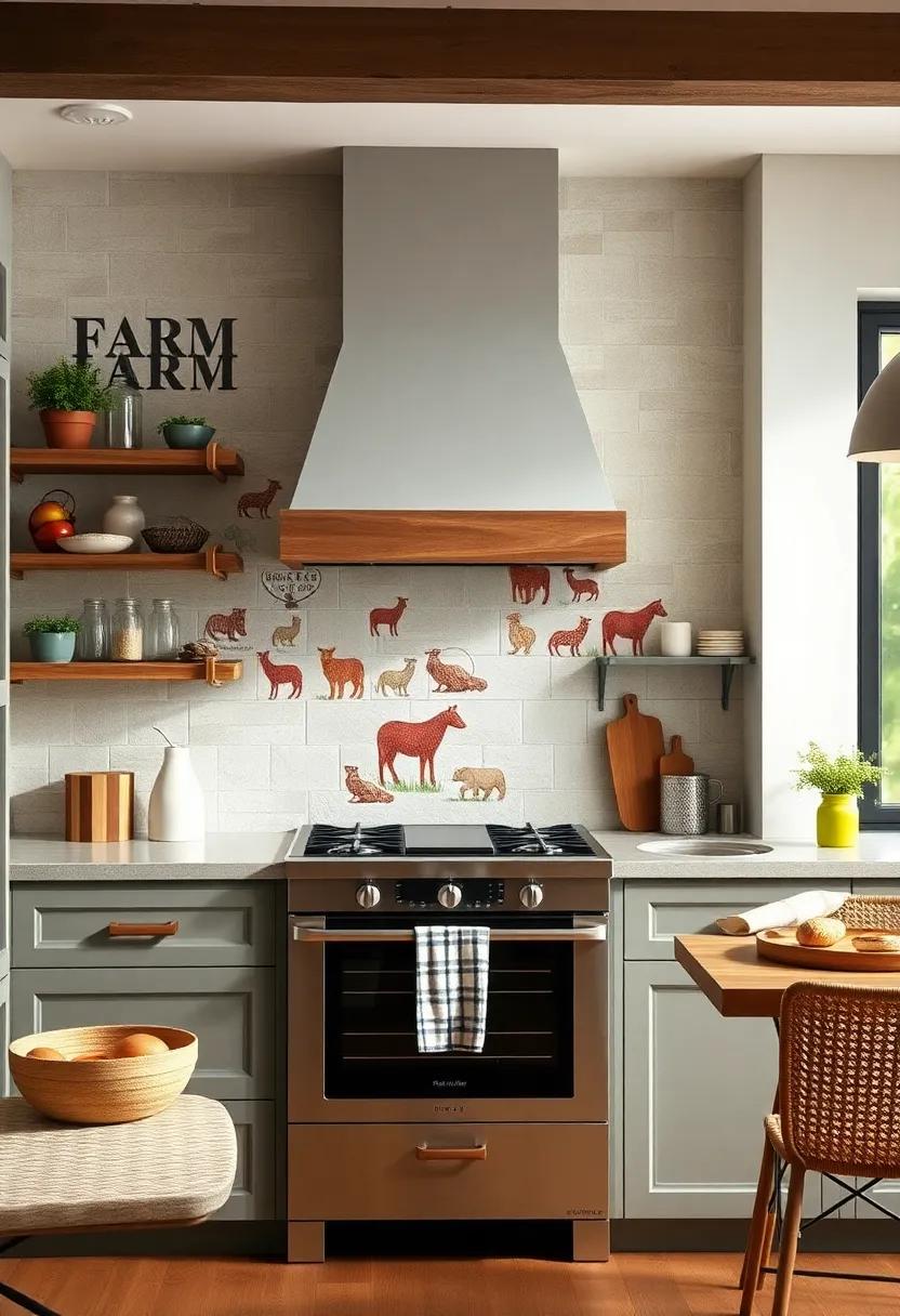 Farm-themed Decals: Use⁢ removable decals‍ depicting farm⁢ life for a quirky ⁤and‍ charming ‍feature that can​ be changed easily