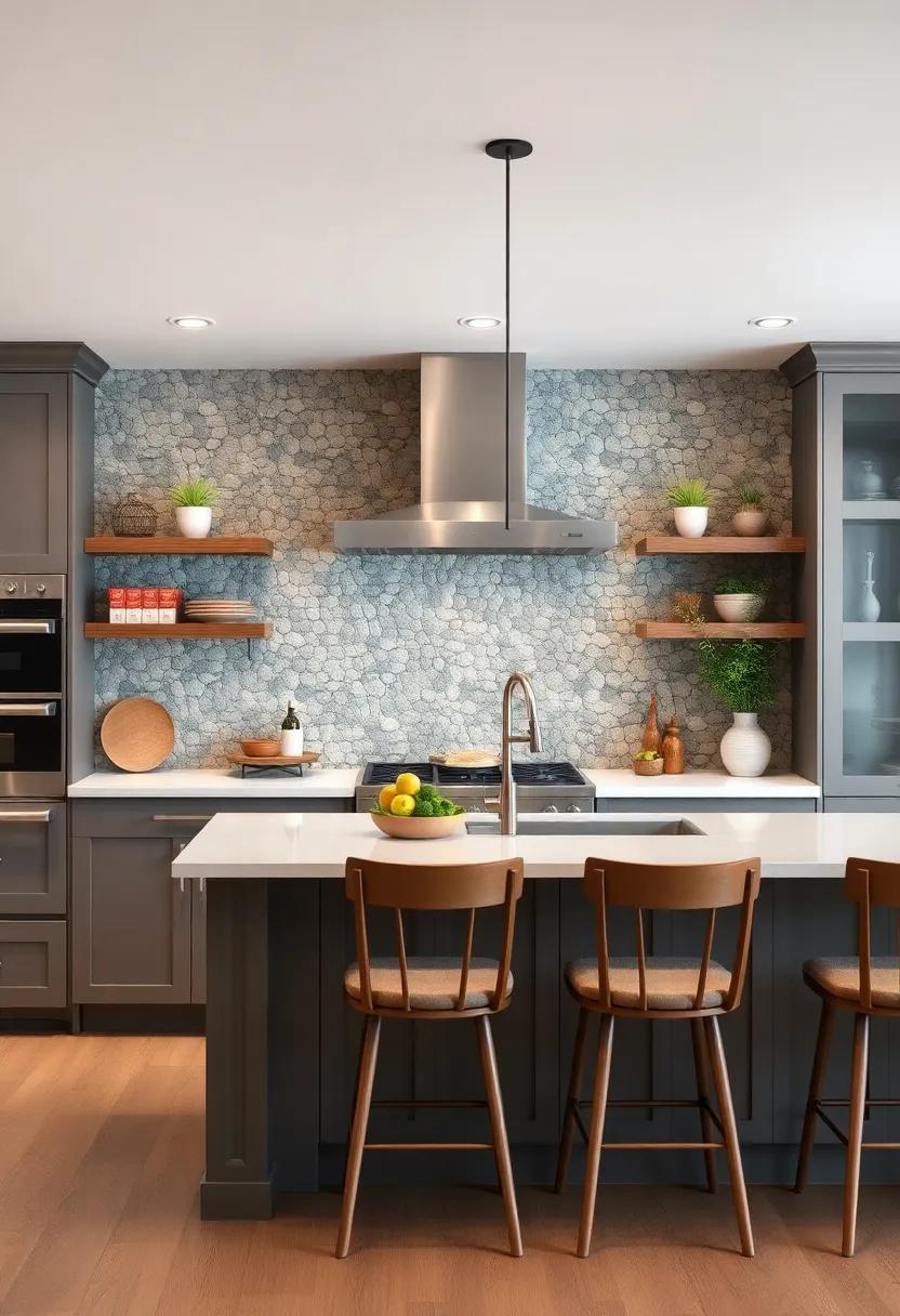 Textured ‌Stone Backsplash:‌ Combine ⁤small⁣ stones or pebbles⁣ in a textured finish⁤ for a rustic yet modern touch that feels⁢ organic and warm