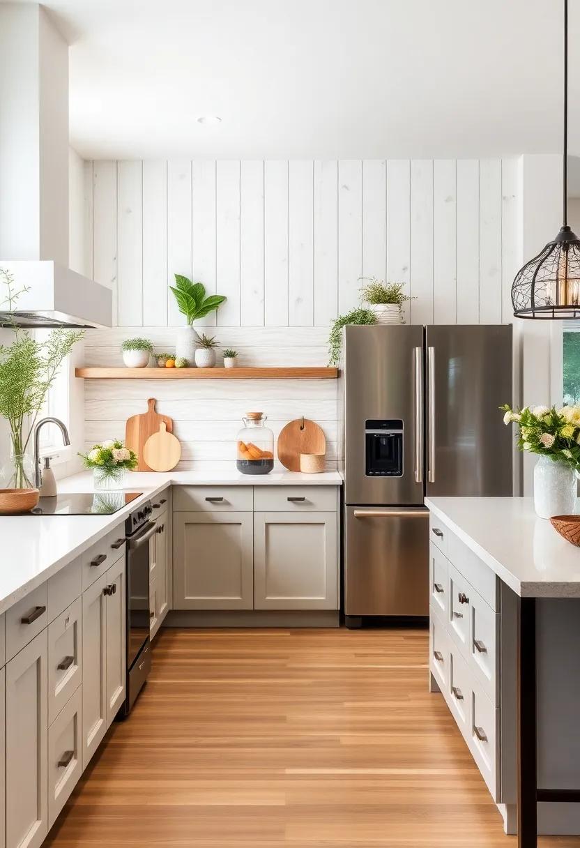 Whitewashed Wood: achieve a‍ light and airy feel with whitewashed⁣ wood, perfect for the bright and open kitchen space