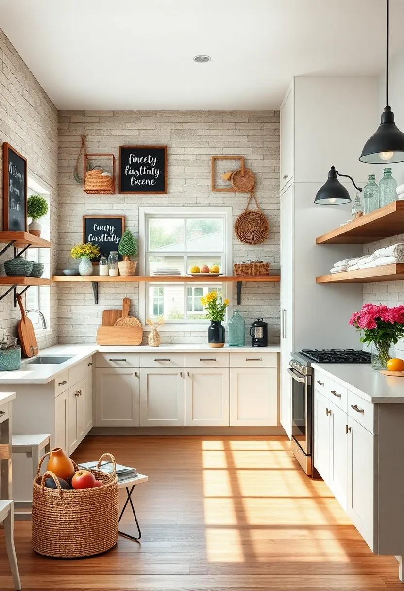 Farm-inspired Decor: Incorporate decor elements such as chalkboard signs, woven​ baskets, and mason jars‌ to enhance the farmhouse vibe