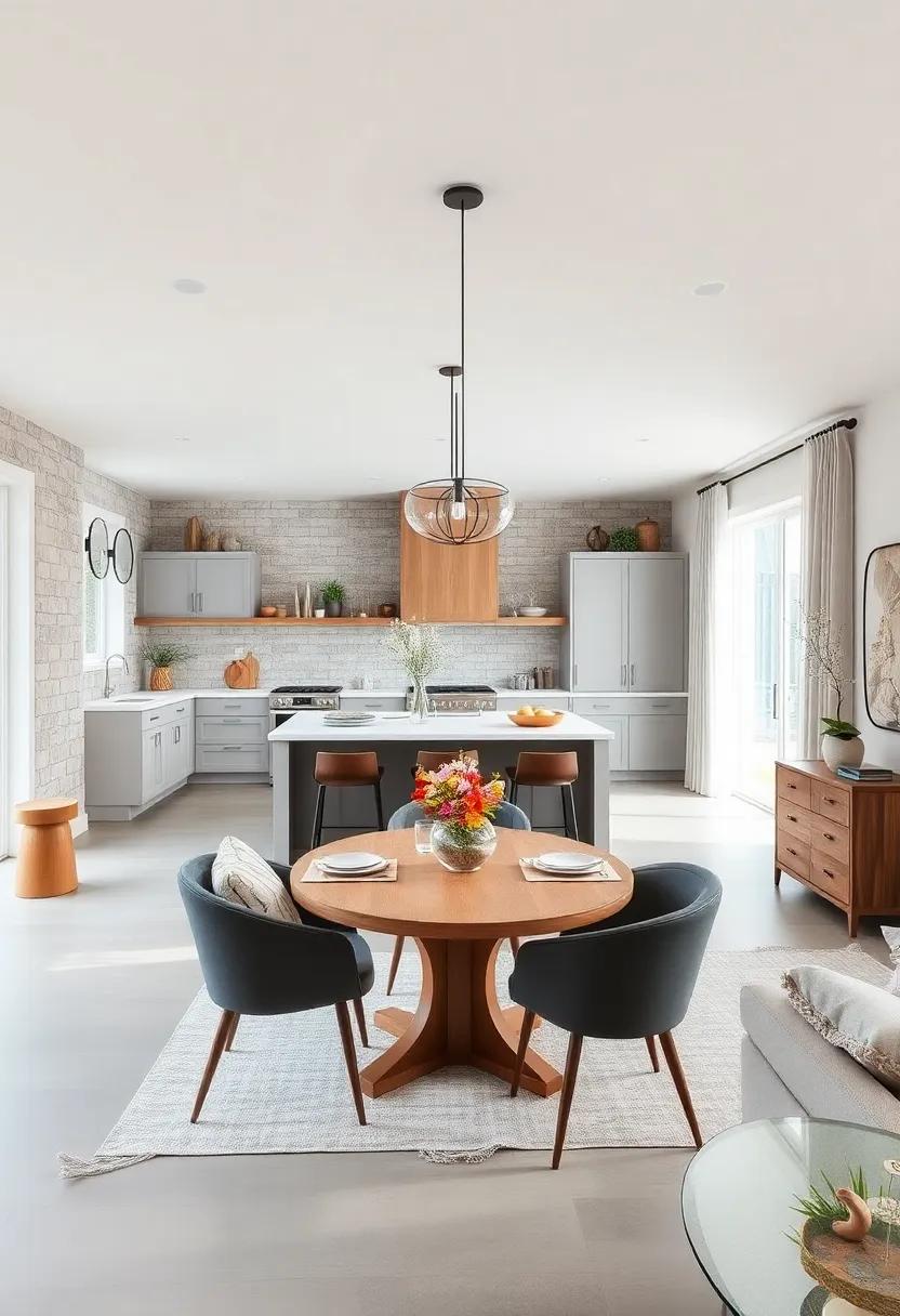 Open Floor ‌Plan: Design an open layout ⁢that flows seamlessly between the kitchen, dining,​ and living areas to⁢ foster togetherness