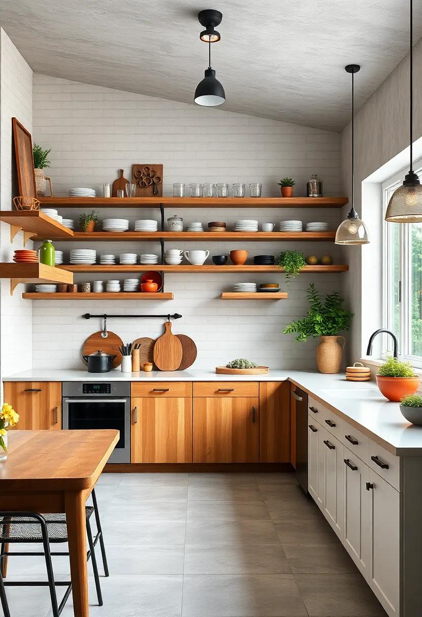 open Shelving: Embrace the charm of open shelving⁤ to display ⁢your favorite dishes, jars, and kitchen decor while creating an airy feel