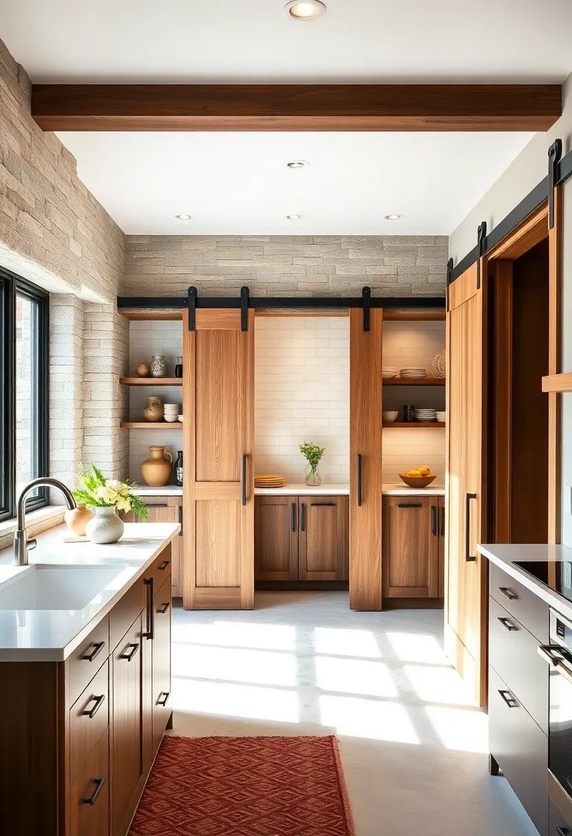 Pantry with Barn Doors: A walk-in pantry with sliding‍ barn doors not only maximizes storage but also adds ⁤a⁢ stylish focal point