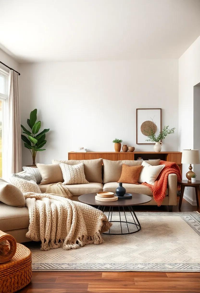 Soft textured Throw⁣ blankets: Drape soft, chunky knit throw blankets⁣ over⁢ your ⁤sofa for warmth and an inviting atmosphere that encourages ⁤relaxation