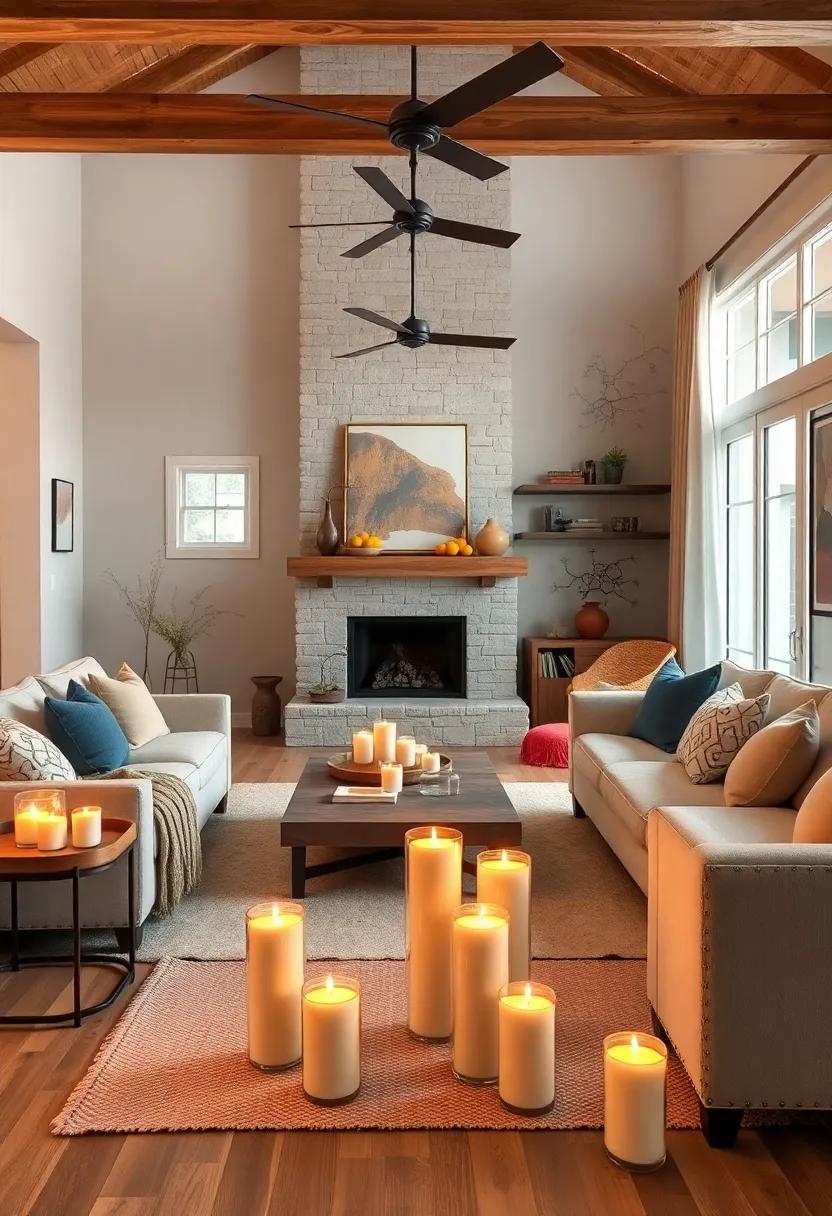 Potted Indoor Plants: Introduce ⁤greenery with indoor potted plants that add life and warmth, enhancing the cozy feel of your living room