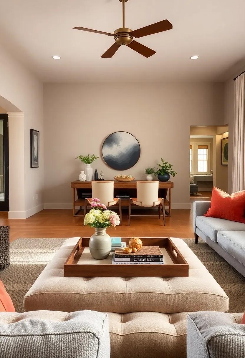 Decorative Trays: Use decorative⁢ trays on your coffee table or ottoman to corral items ⁢and ⁤create a curated yet relaxed display