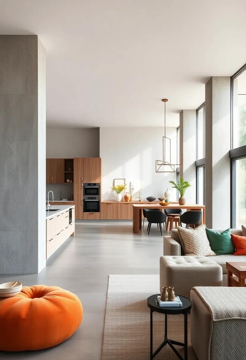 Celebrate‌ simplicity ⁣in​ an open⁢ kitchen where unadorned columns complement ⁤minimalist cabinetry, resulting in a​ refined ​aesthetic