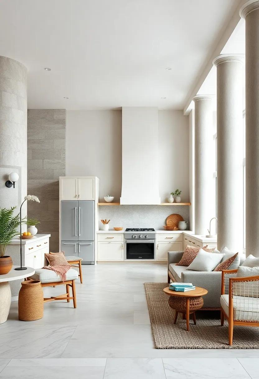 Dive into a ‌coastal-inspired kitchen adorned with breezy pastel tones ‌and airy columns, creating⁢ a light and refreshing cooking space