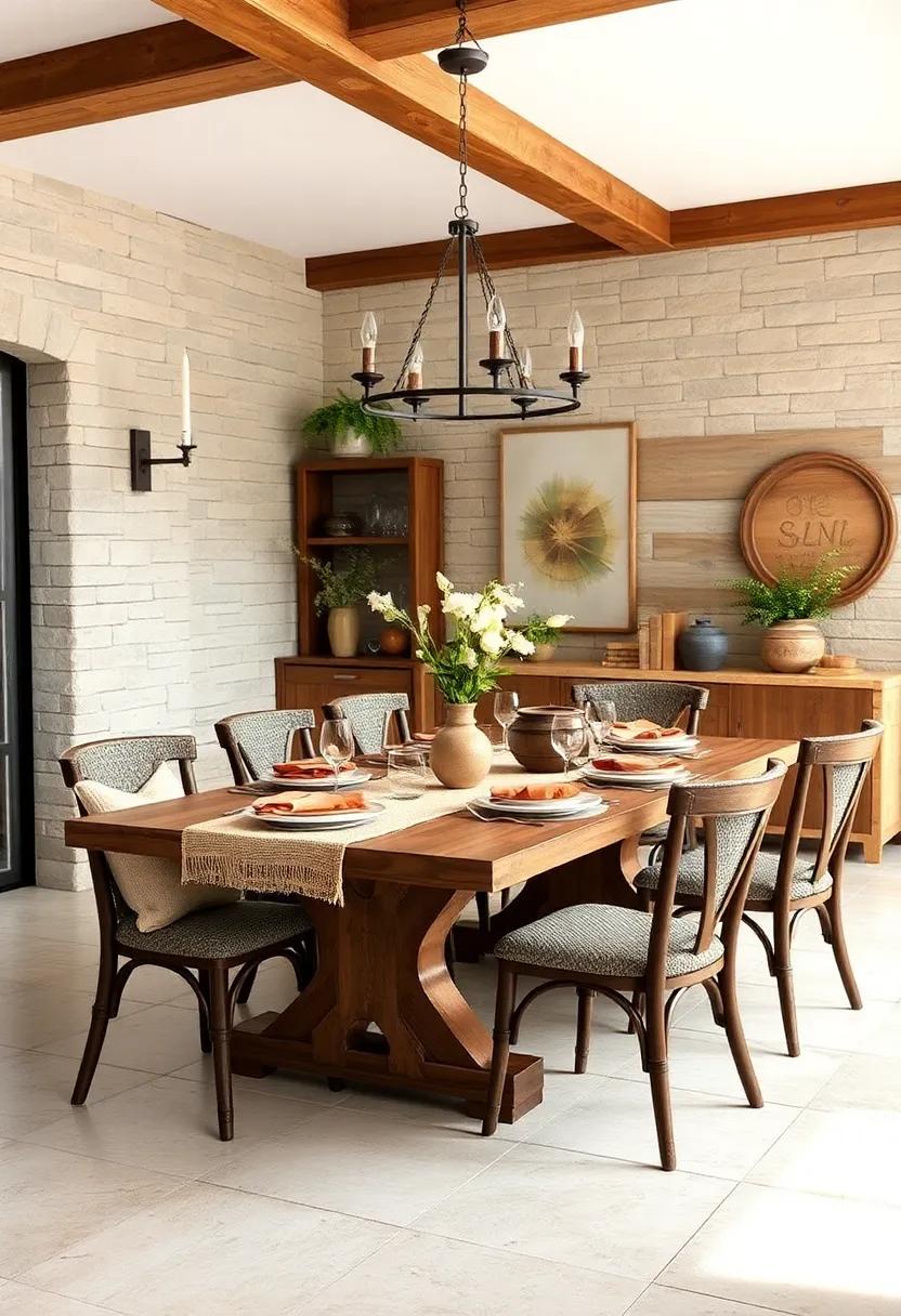 Choose rustic table settings: Use burlap table runners and wooden serving platters to enhance⁢ the ‍rustic​ vibe ⁢during family meals or gatherings