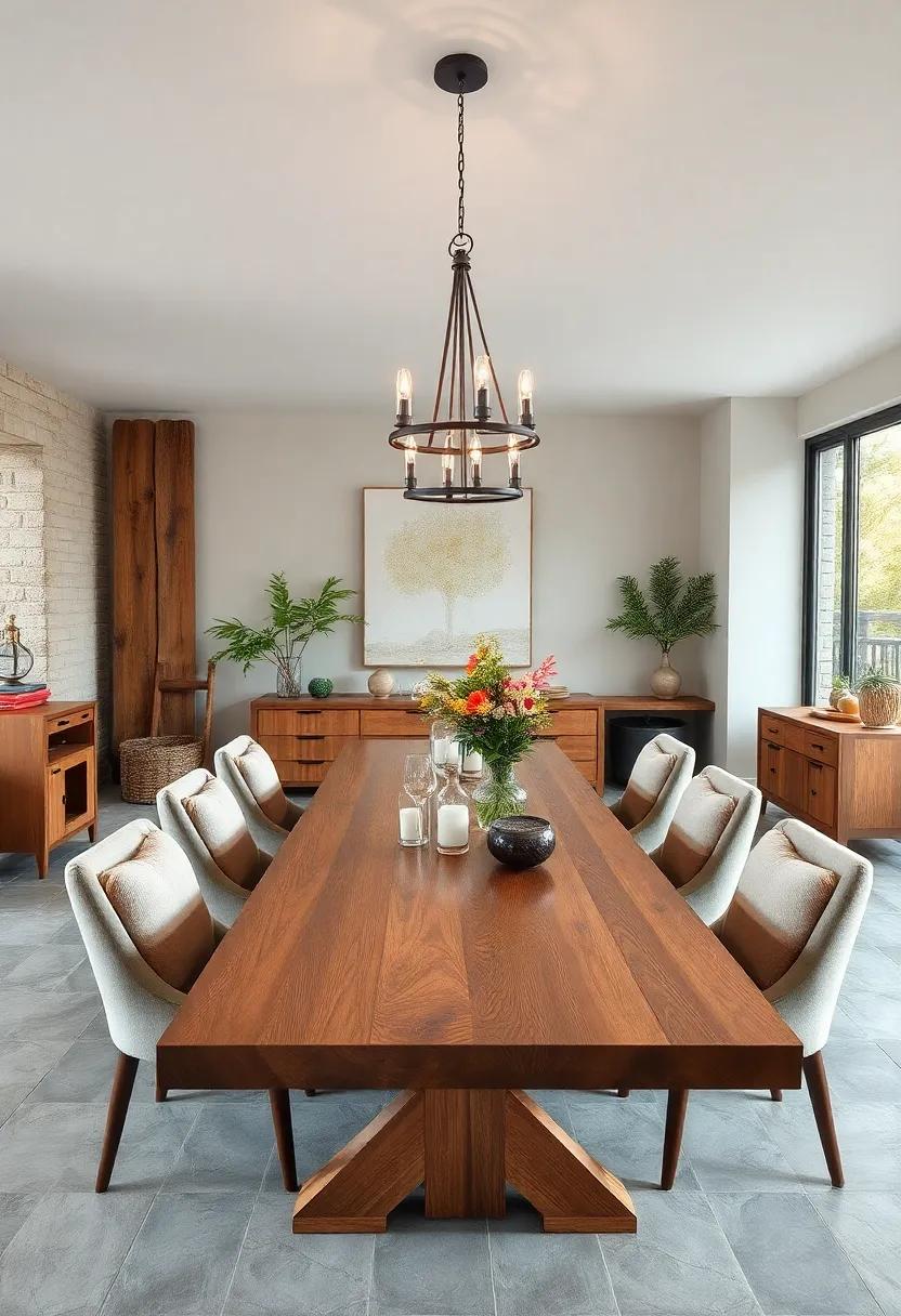 Go for a farmhouse table: Choose a​ long, sturdy wooden farmhouse table as the centerpiece ‌of your dining room to create ⁢a cozy gathering⁣ spot