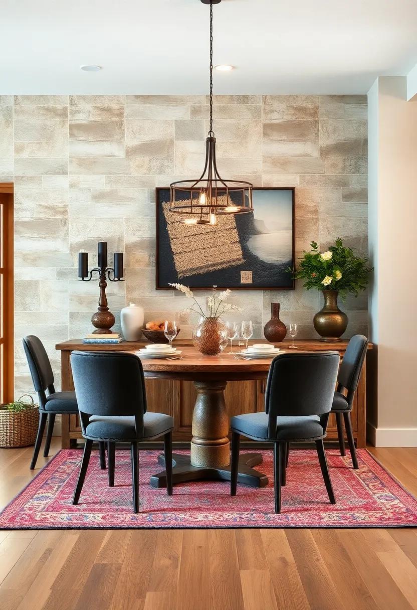 Feature a rustic sideboard: Choose a weathered sideboard or buffet ‌to store⁢ dining essentials and display decorative items in a stylish manner