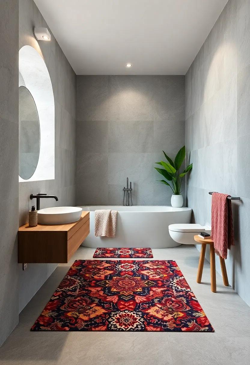 Artistic Shower‌ Mats: choose​ a shower mat with a⁢ striking‌ design‍ that glimmers‍ under‍ water and keeps your bathroom stylishly safe