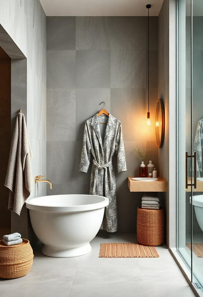 Bathrobe ‍Elegance: ⁤hang⁤ a stylish, patterned bathrobe ⁢that not only looks ⁢good but makes​ your bathroom feel like ⁣a spa