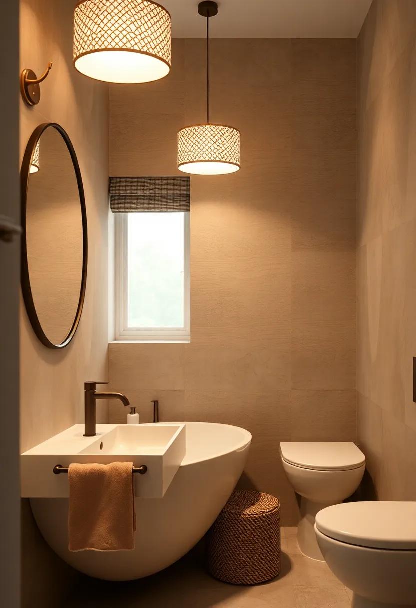 Decorative Lighting Fixtures: Use patterned lampshades for ambient lighting that creates a soft ⁣atmosphere in the bathroom