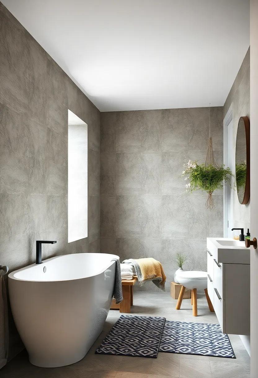 Monochrome Patterns: ‍Embrace monochrome ⁤textiles with patterns ⁤that subtly contrast⁣ with bathroom fixtures