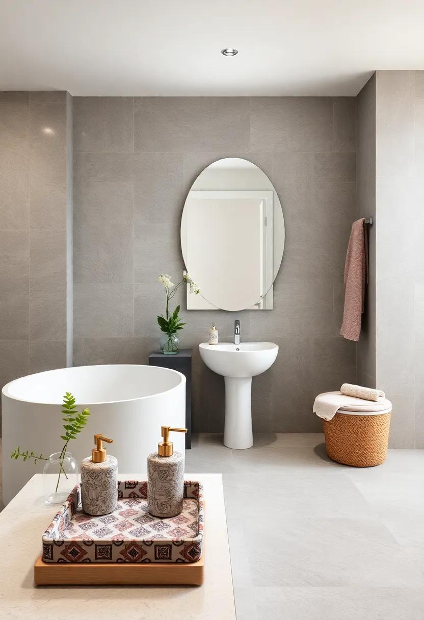 Patterned‌ Bathroom Utensils: Personalize⁣ hand​ soap dispensers and ⁤trays with patterned​ textile coverings that⁤ carry ⁢your theme​ throughout