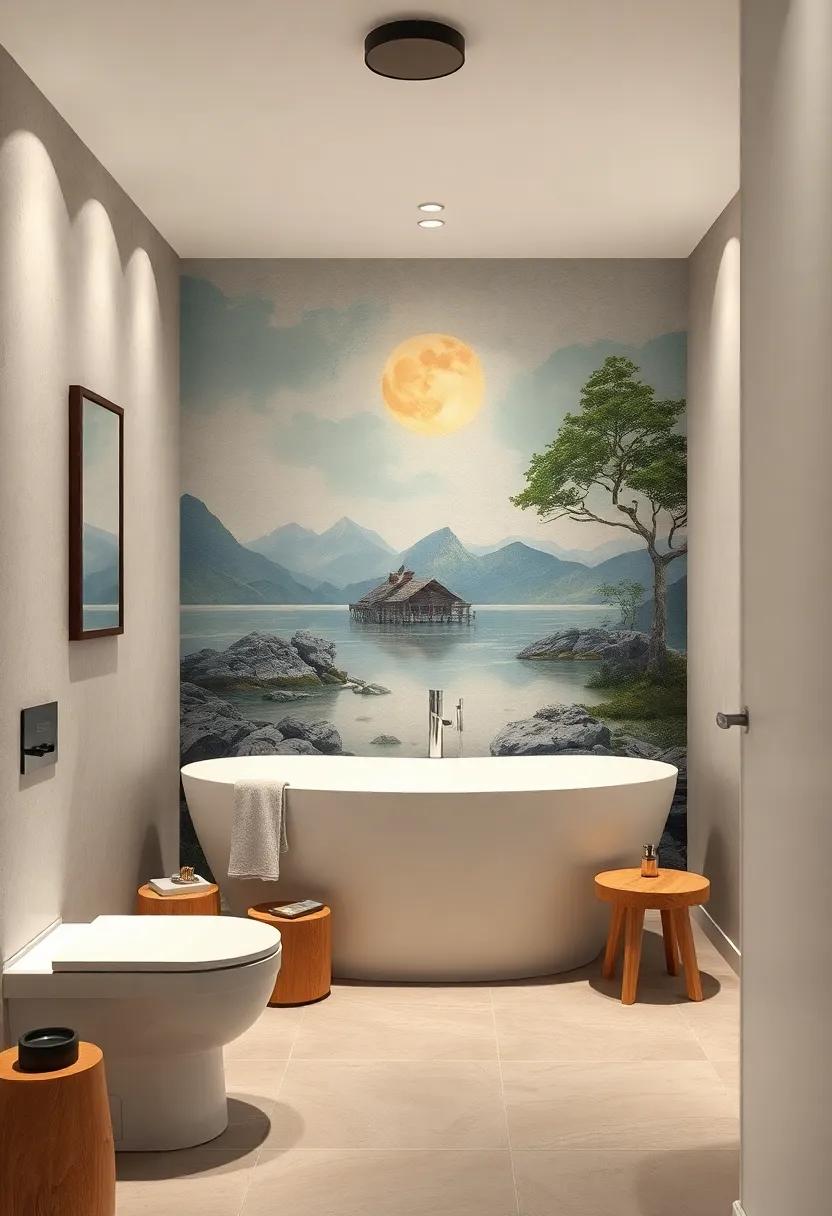 experiment with murals featuring serene landscapes or abstract designs that⁤ inspire tranquility and ⁢relaxation