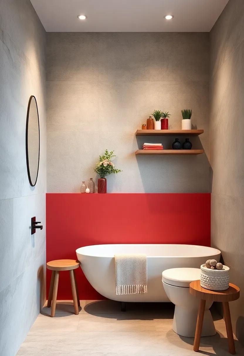Install floating shelves against a bold accent wall, combining practicality with a striking ⁤visual element