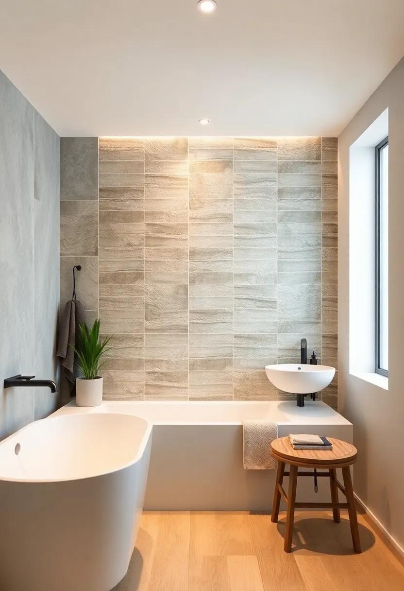 Use glass tiles for a sleek, modern ⁤look that reflects‍ light beautifully, making your small bathroom feel expansive