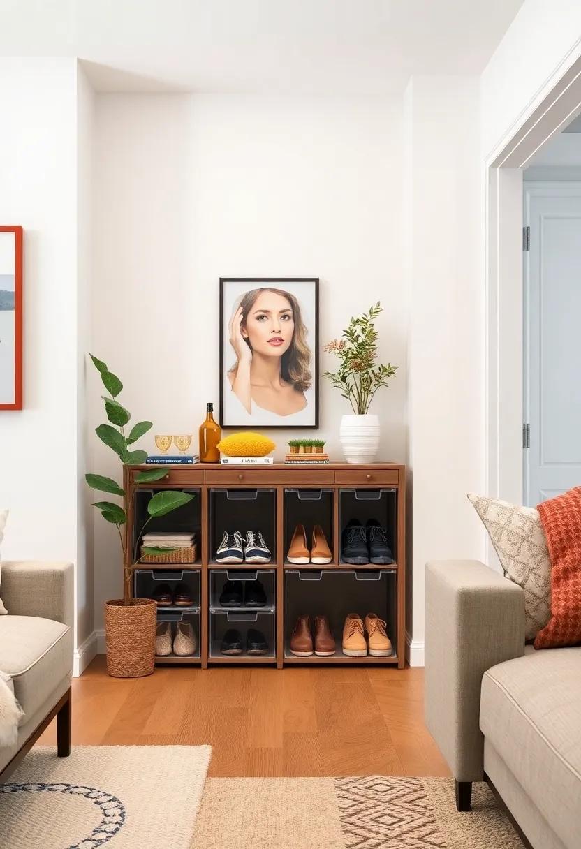 Stylish Shoe ⁤Storage: Use clear‍ bins to organize shoes, stacking them next to⁣ the door or⁣ in a closet, ​preventing them‍ from cluttering your living space